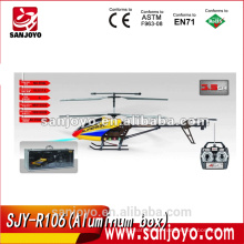 SJY-R106 Aluminum box packed 3.5 channel wireless metal rc helicopter with gyro